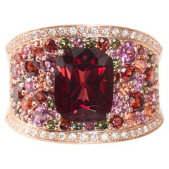 Anello in oro rosa 18 carati con rodolite