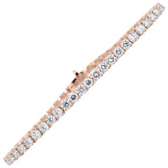 AS29 18 Karat Rose Gold Round Diamond Bracelet