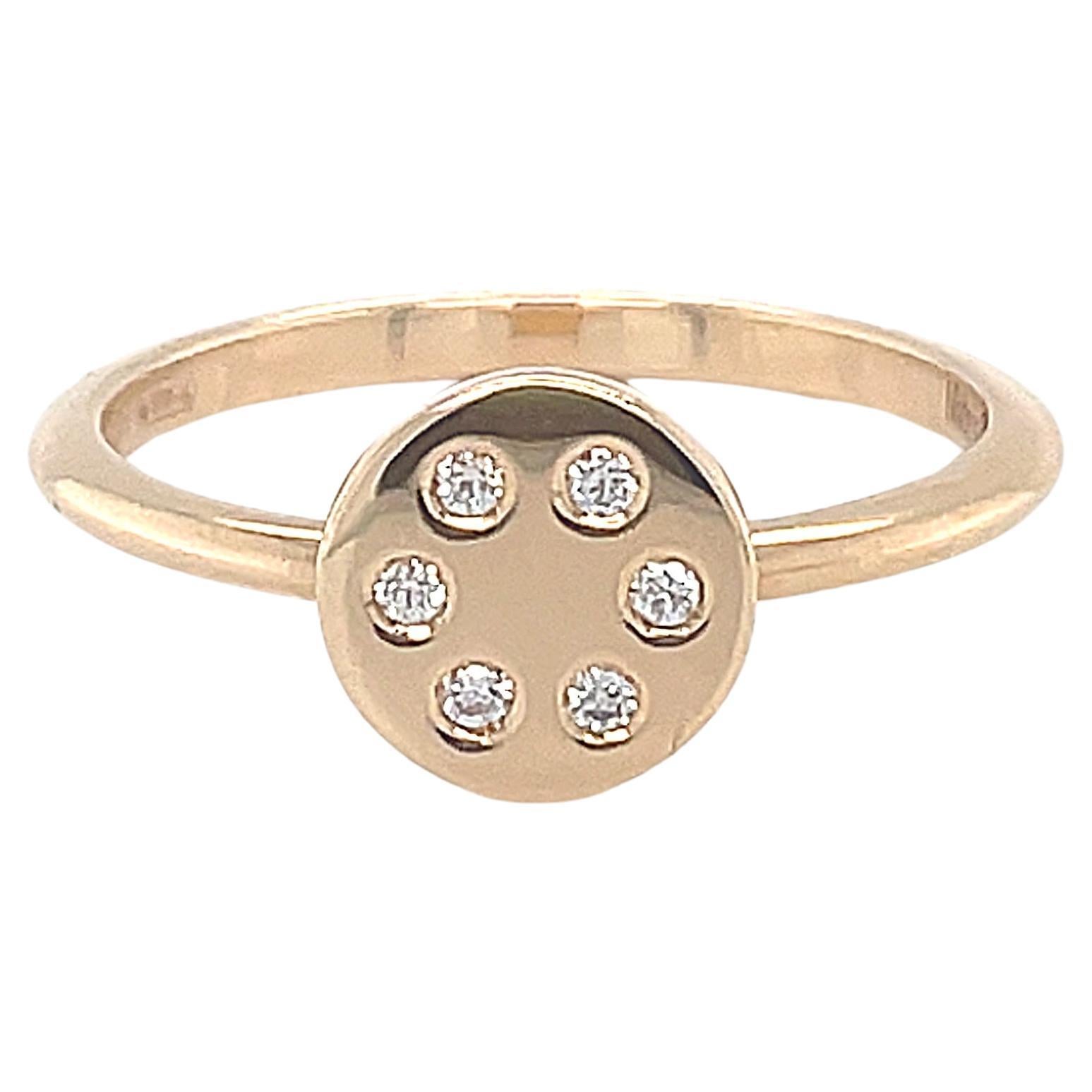 18 Karat Rose Gold Round Diamond Fashion Ring For Sale