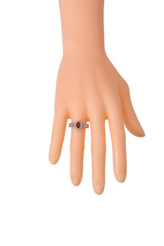 18 Karat Rose Gold Ruby and Diamond Double Cluster Band Ring