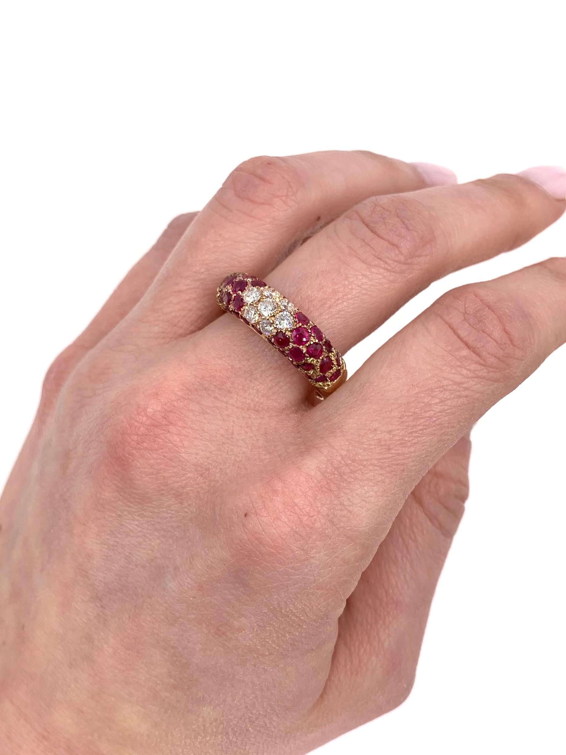18 Karat Rose Gold Ruby and Diamond Ring For Sale 5