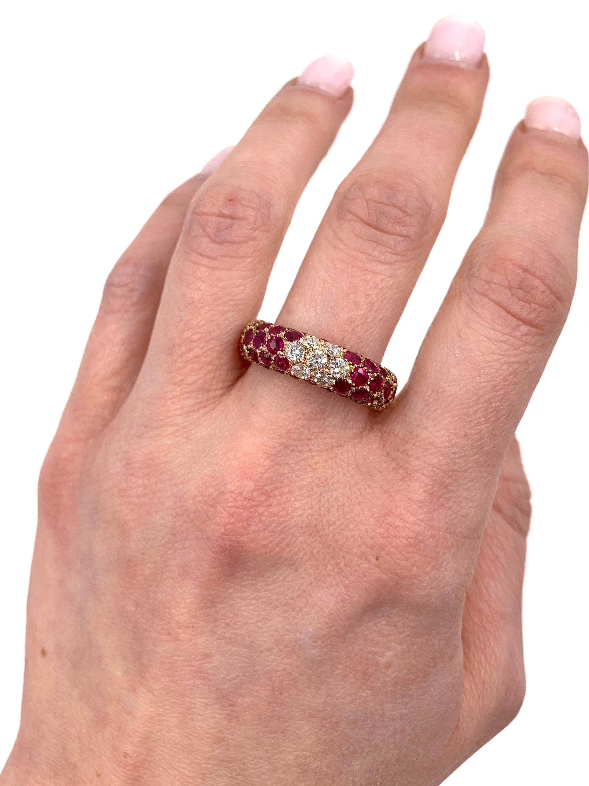 18 Karat Rose Gold Ruby and Diamond Ring For Sale 6