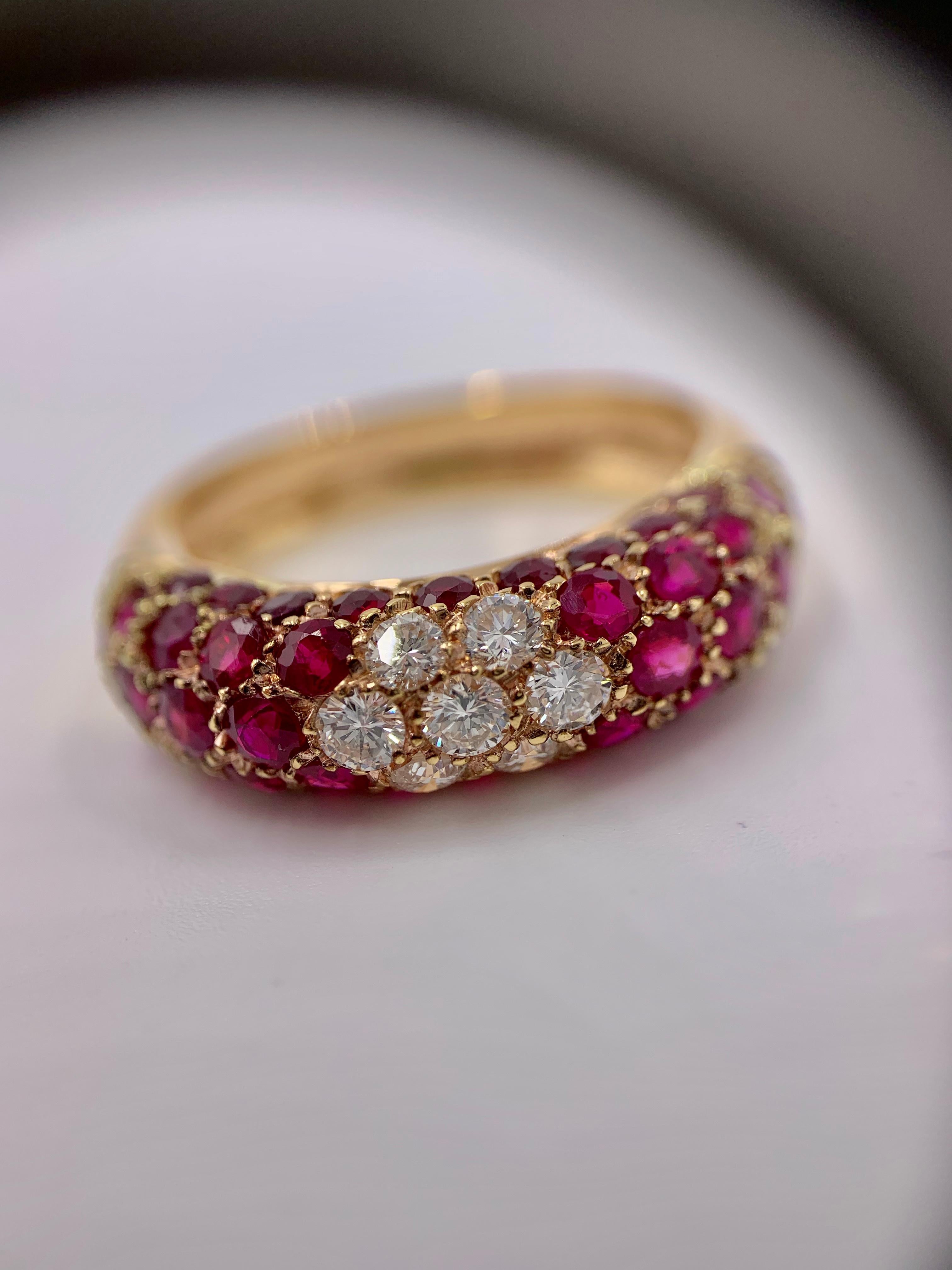 18 Karat Rose Gold Ruby and Diamond Ring For Sale 2