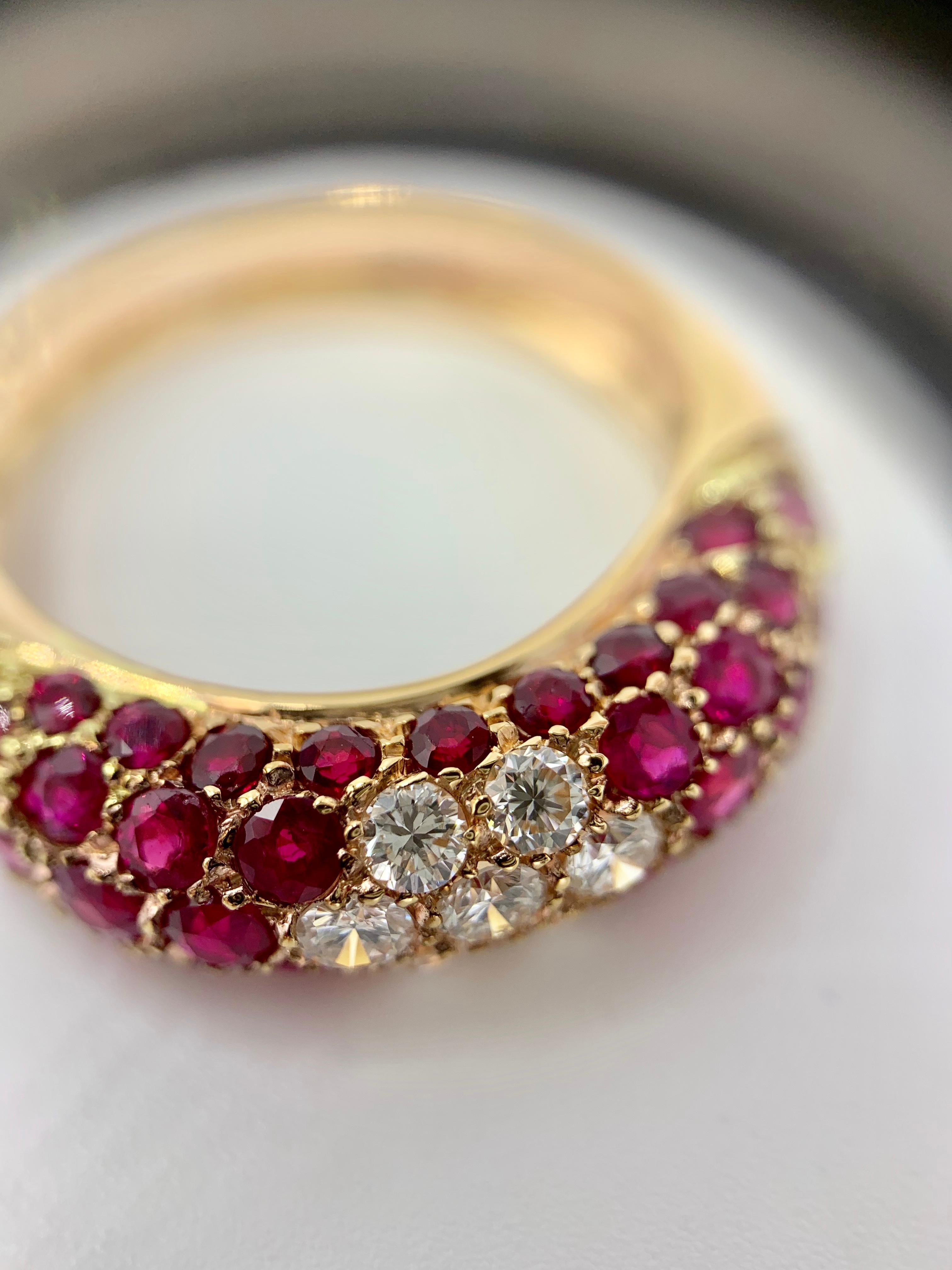 18 Karat Rose Gold Ruby and Diamond Ring For Sale 3