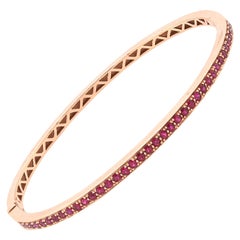 18 Karat Rose Gold Ruby Bangle Bracelet
