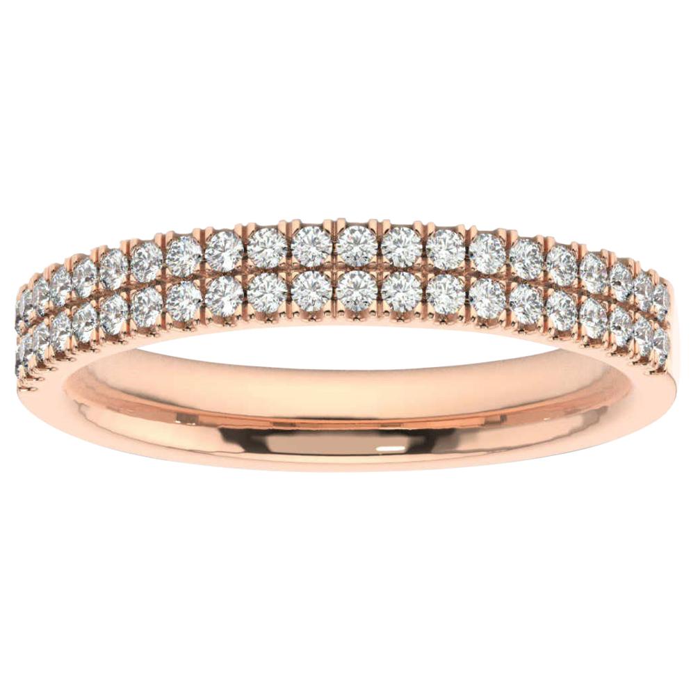 18 Karat Rose Gold Shiran Two Rows Diamond Ring '1/3 Carat'