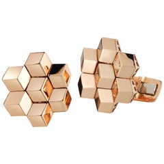 18 Karat Rose Gold Signature Brillante Cufflink Set