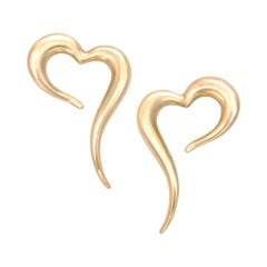 18 Karat Rose Gold Small Heart Shaped Earrings