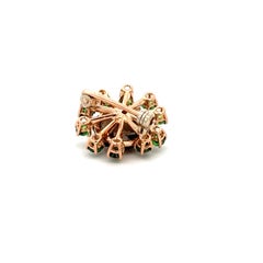 18 Karat Rose Gold Smoky Quartz and Tzavorite Garavelli Brooch