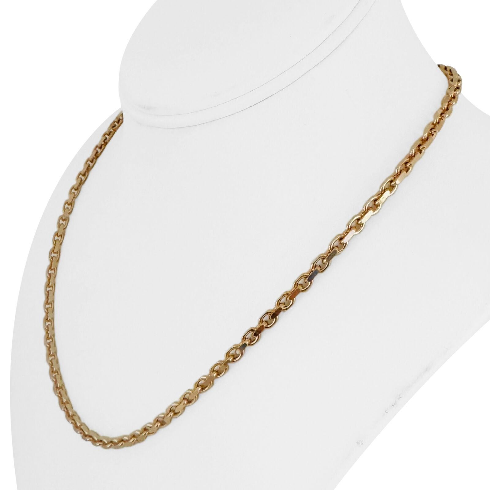 18k Rose Gold 23,9g Solid Damen 3,5 mm Hermes Link Kette Halskette Italien 18