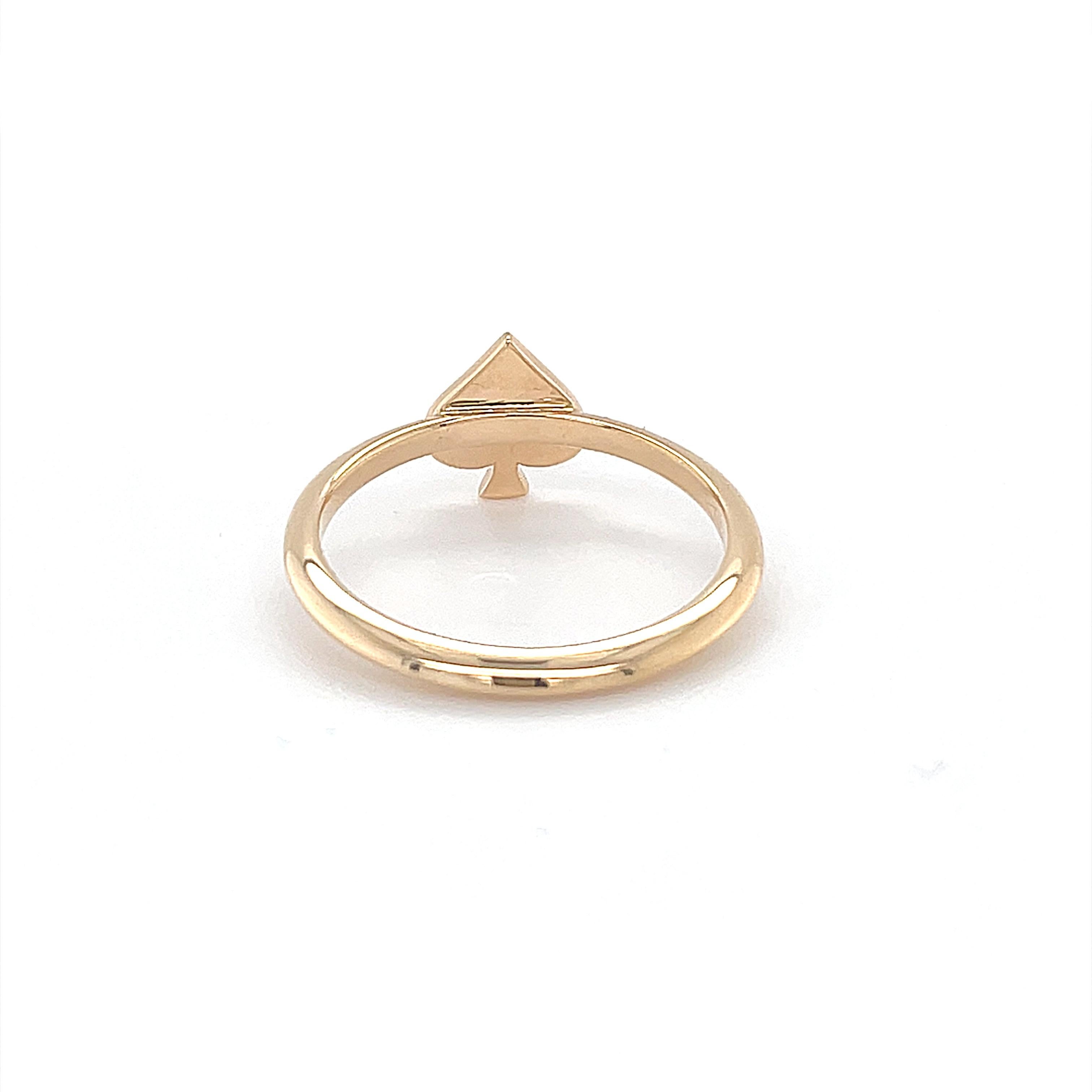 Contemporary 18 Karat Rose Gold Spade Symbol Diamond Fashion Ring For Sale