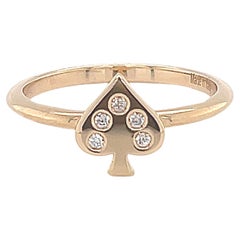 18 Karat Rose Gold Spade Symbol Diamond Fashion Ring