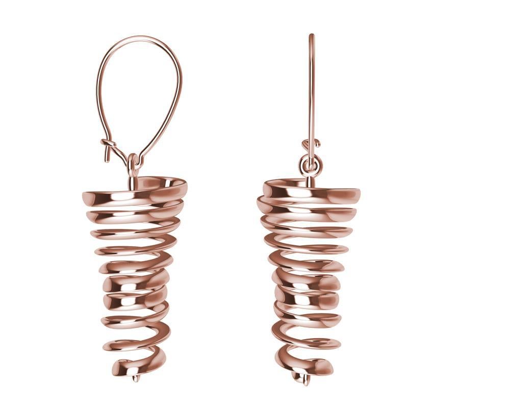 Ohrringe aus 18 Karat Roségold mit Spiralförmigen Ohrringen im Angebot 1