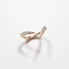 18 Karat Rose Gold Split Ring Band with Diamonds