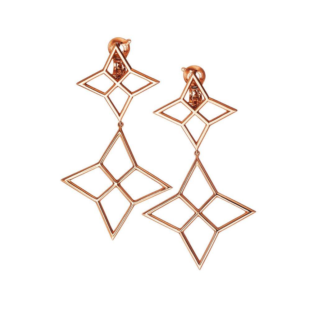 Modern 18 Karat Rose Gold Star Earrings Aenea Jewellery For Sale