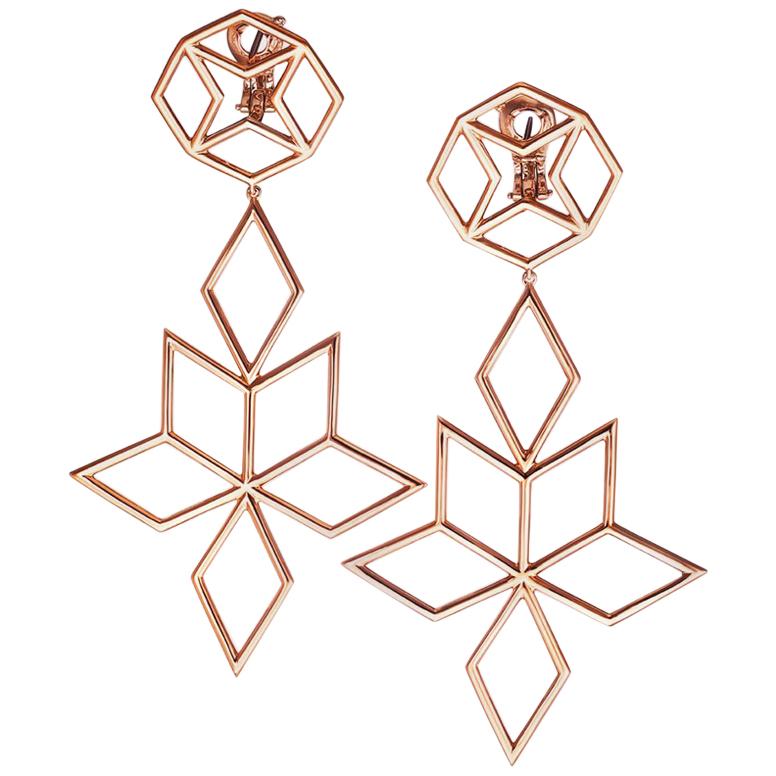 18 Karat Rose Gold Star Earrings Aenea Jewellery
