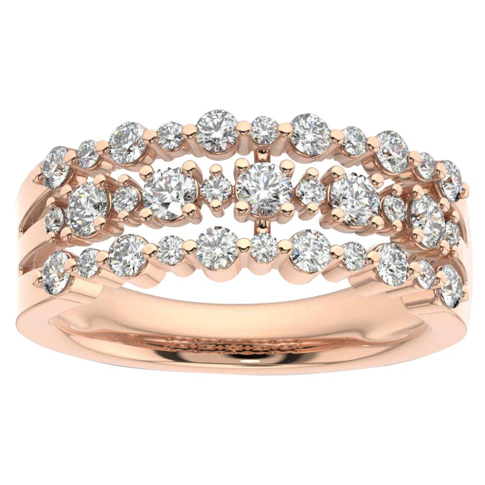 18 Karat Rose Gold Star Fashion Diamond Ring '2/3 Carat' For Sale