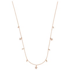 18 Karat Rose Gold Bezel Station Diamond Necklace '2/5 Carat' For Sale ...