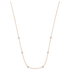18 Karat Rose Gold Station Diamond Necklace '1/3 Carat'