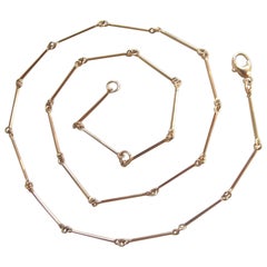 18 Karat Rose Gold Stick Chain Necklace