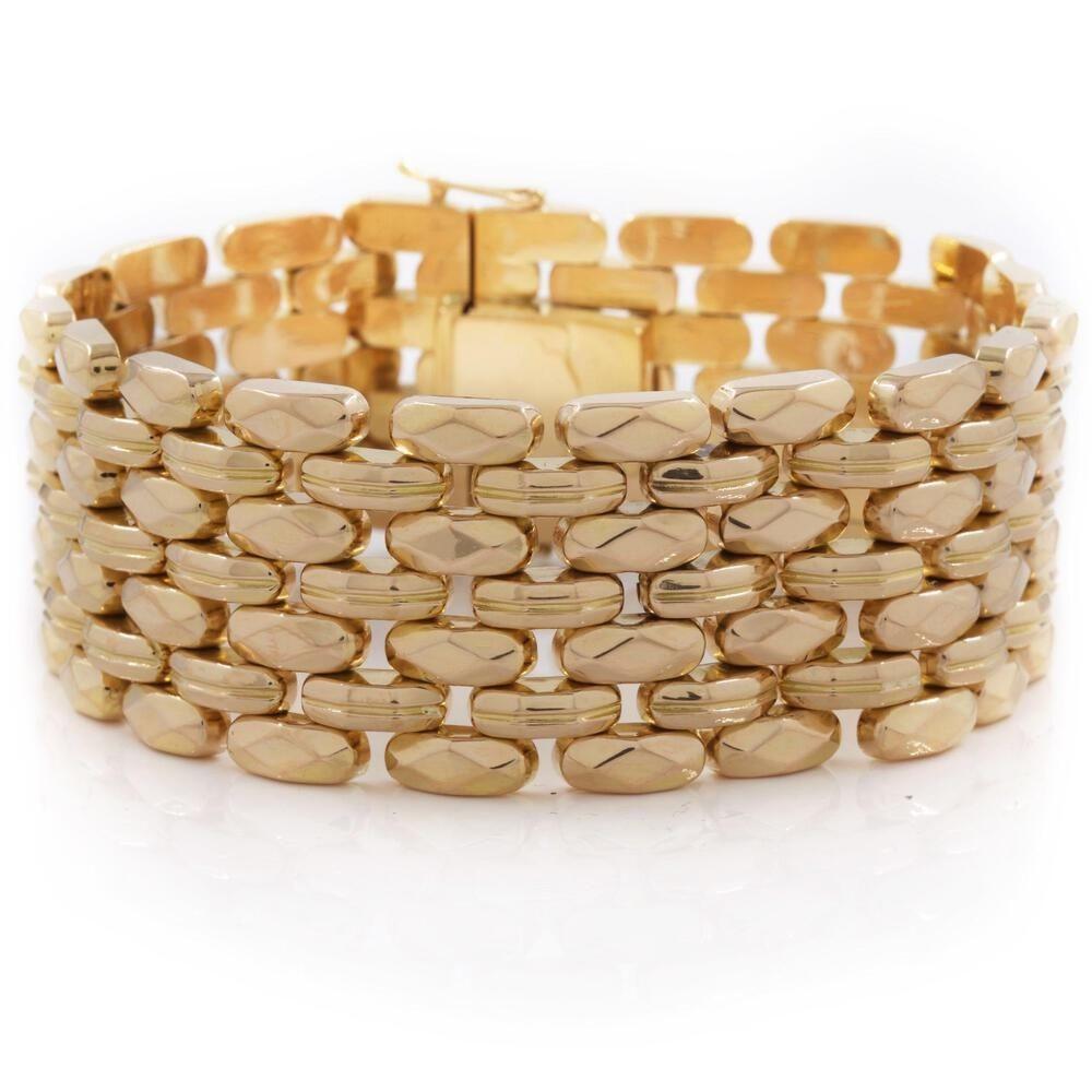 18K ROSE GOLD STRAP BRACELET WITH TEXTURED PANTHER-STYLE LINKS
Circa 20th century, unmarked; 74.3 grams
Item # 012XGP10D

Elegant and refined, this gorgeous 18k rose gold strap bracelet is as substantial as it is delicate in form. Weighing in at a