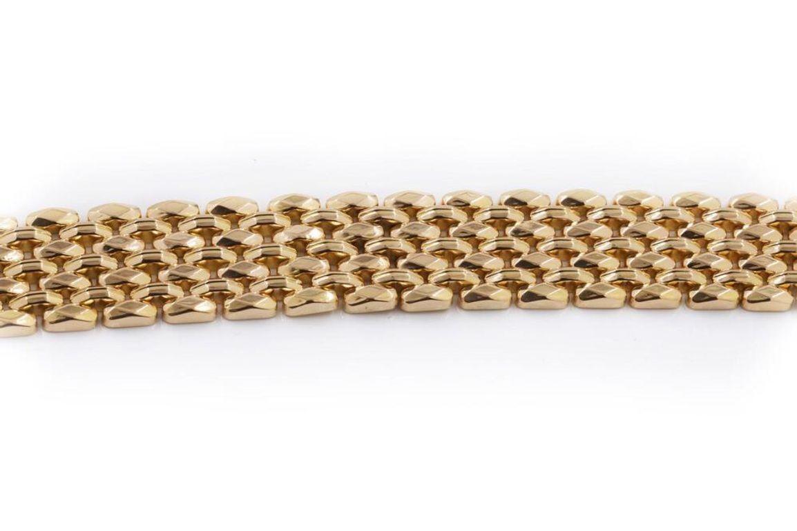 18-Karat Rose Gold Strap Bracelet with Panther-Style Links, 74.3 Grams 1