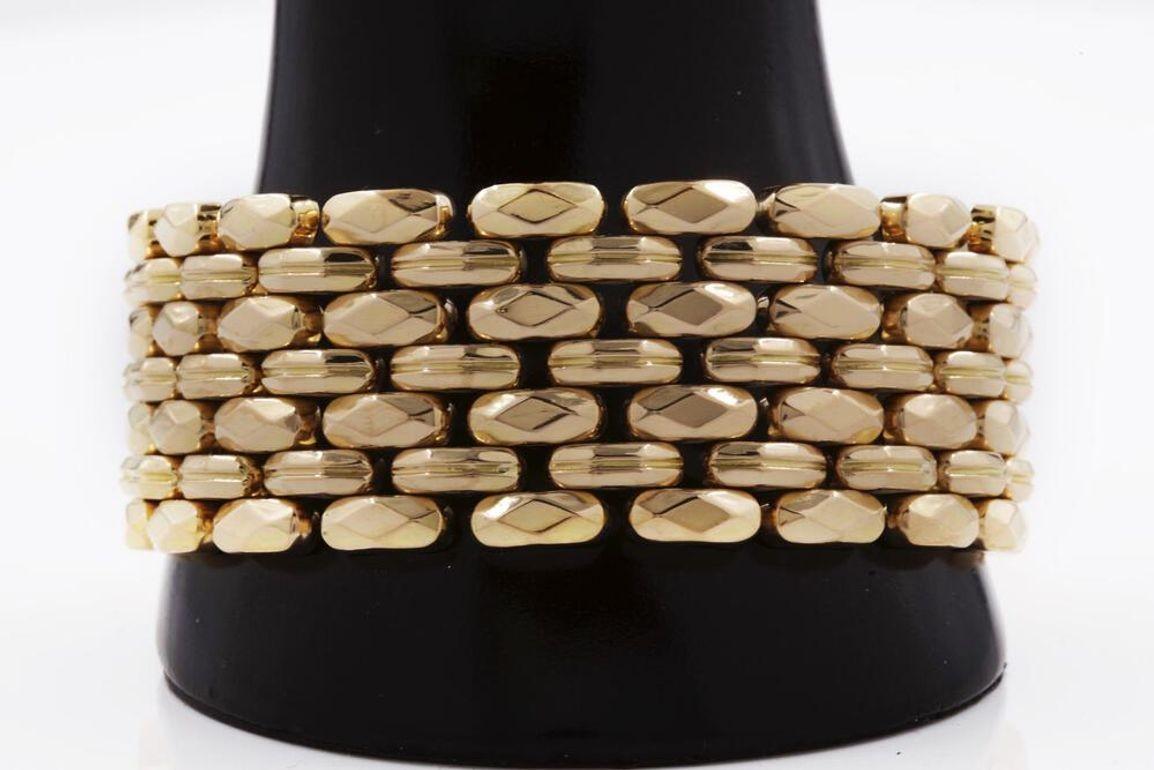 18-Karat Rose Gold Strap Bracelet with Panther-Style Links, 74.3 Grams 5