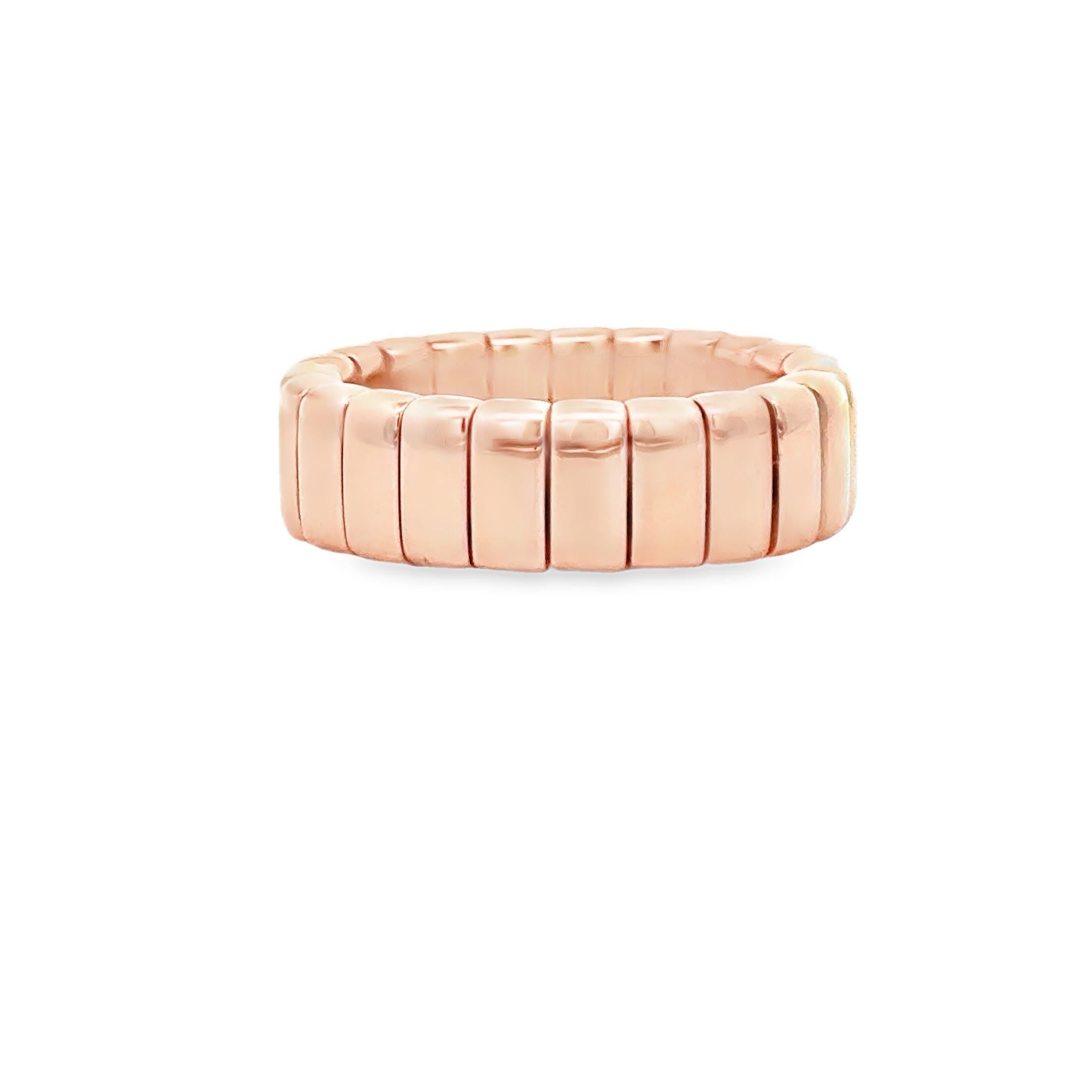 Women's 18 Karat Rose Gold Stretchy Ring For Sale