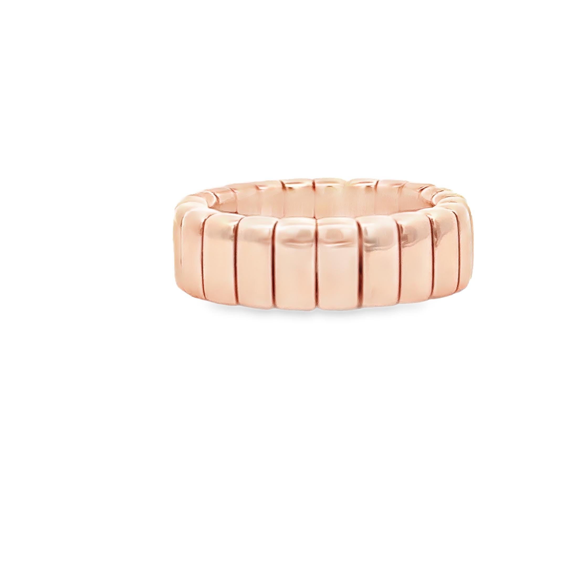 18 Karat Rose Gold Stretchy Ring For Sale 1