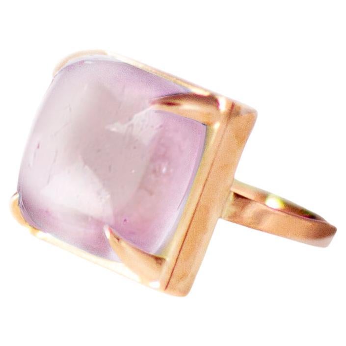 achtzehnzehn Karat Roségold Zuckerhut Babyrosa Turmalin Verlobungsring