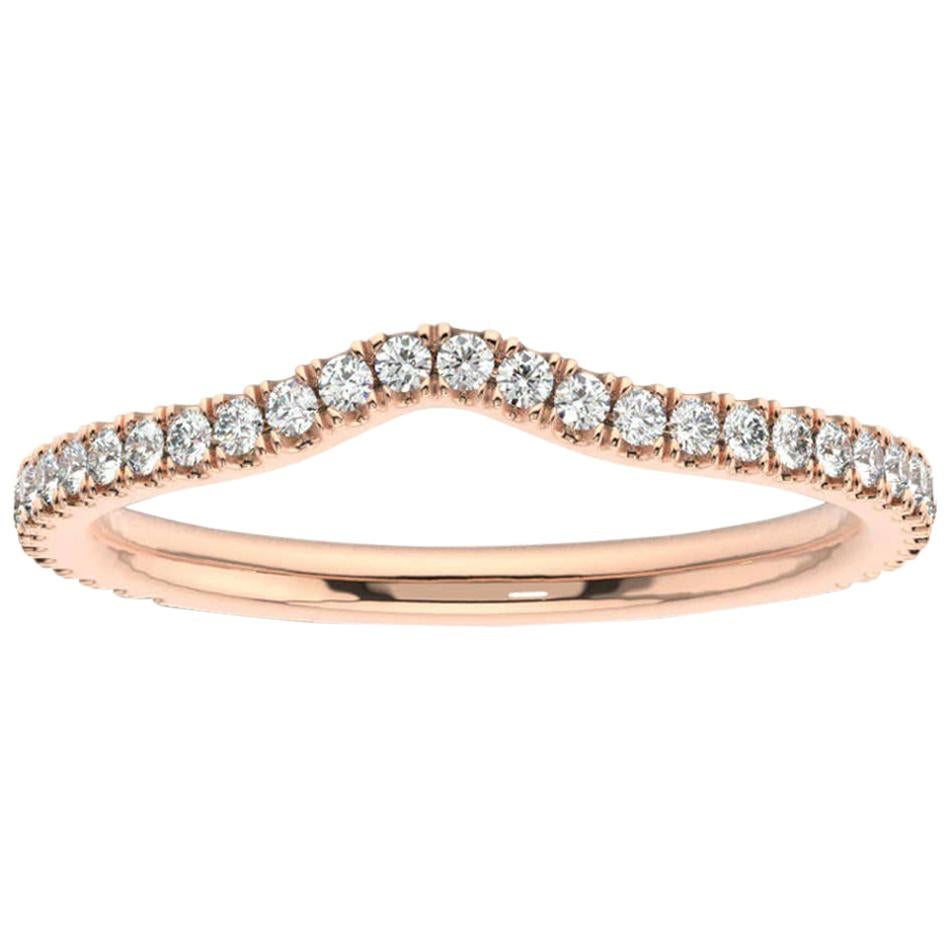 18 Karat Rose Gold Thelma Curve Diamond Ring '1/2 Carat' For Sale