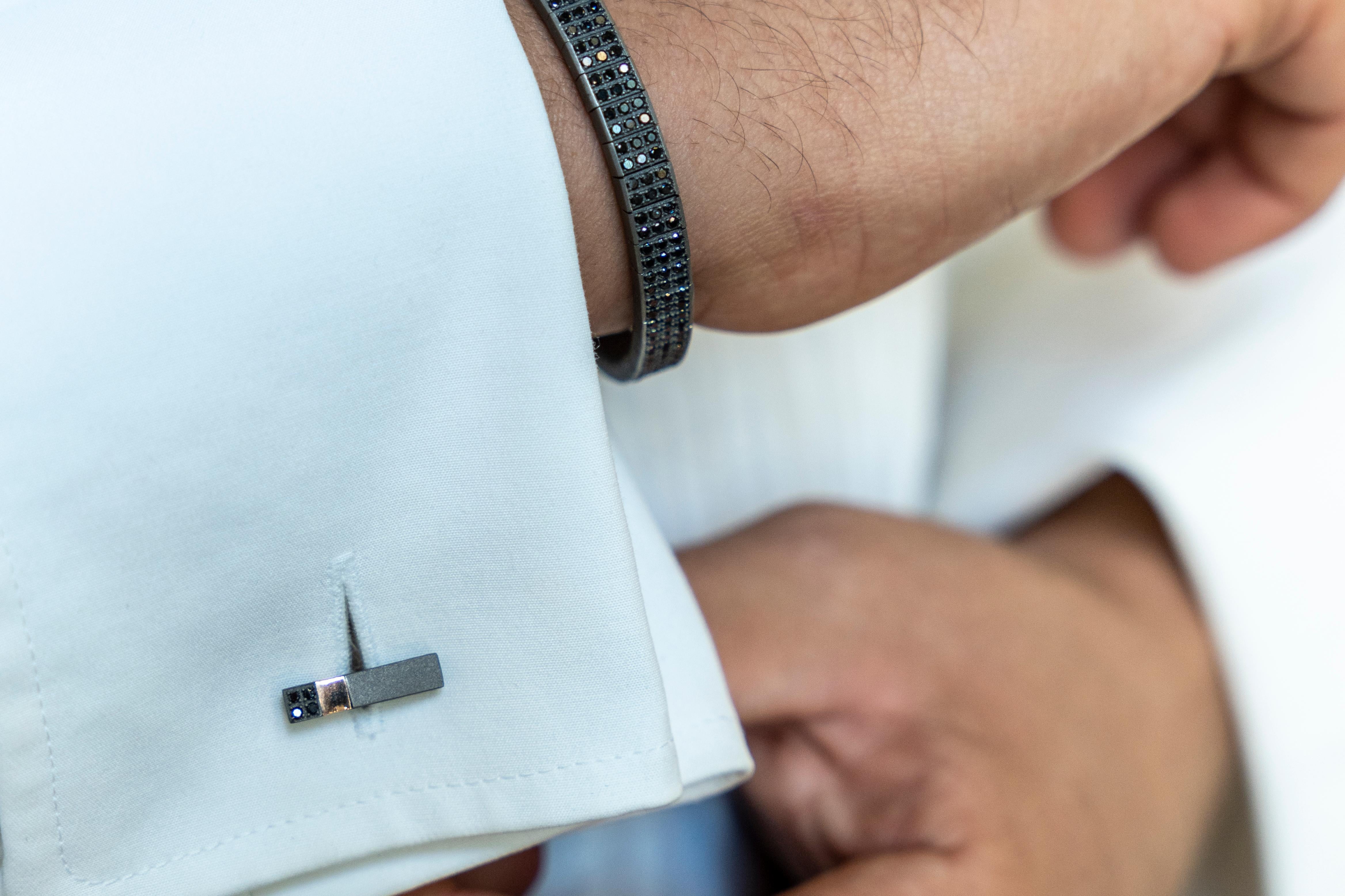 rose gold diamond cufflinks