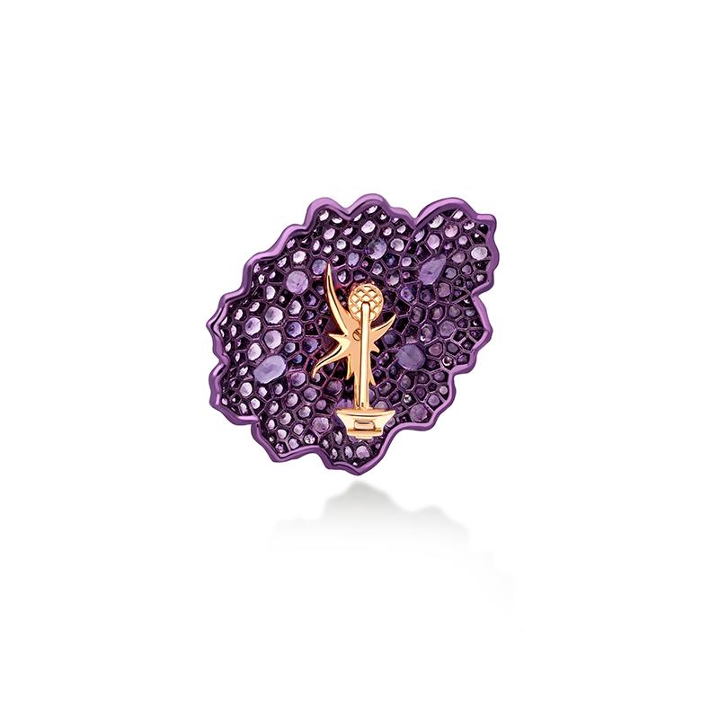 Pendientes de oro rosa de 18 quilates, titanio, zafiros morados, amatista y diamantes Medi en Nuevo estado para la venta en Mayfair, London, GB