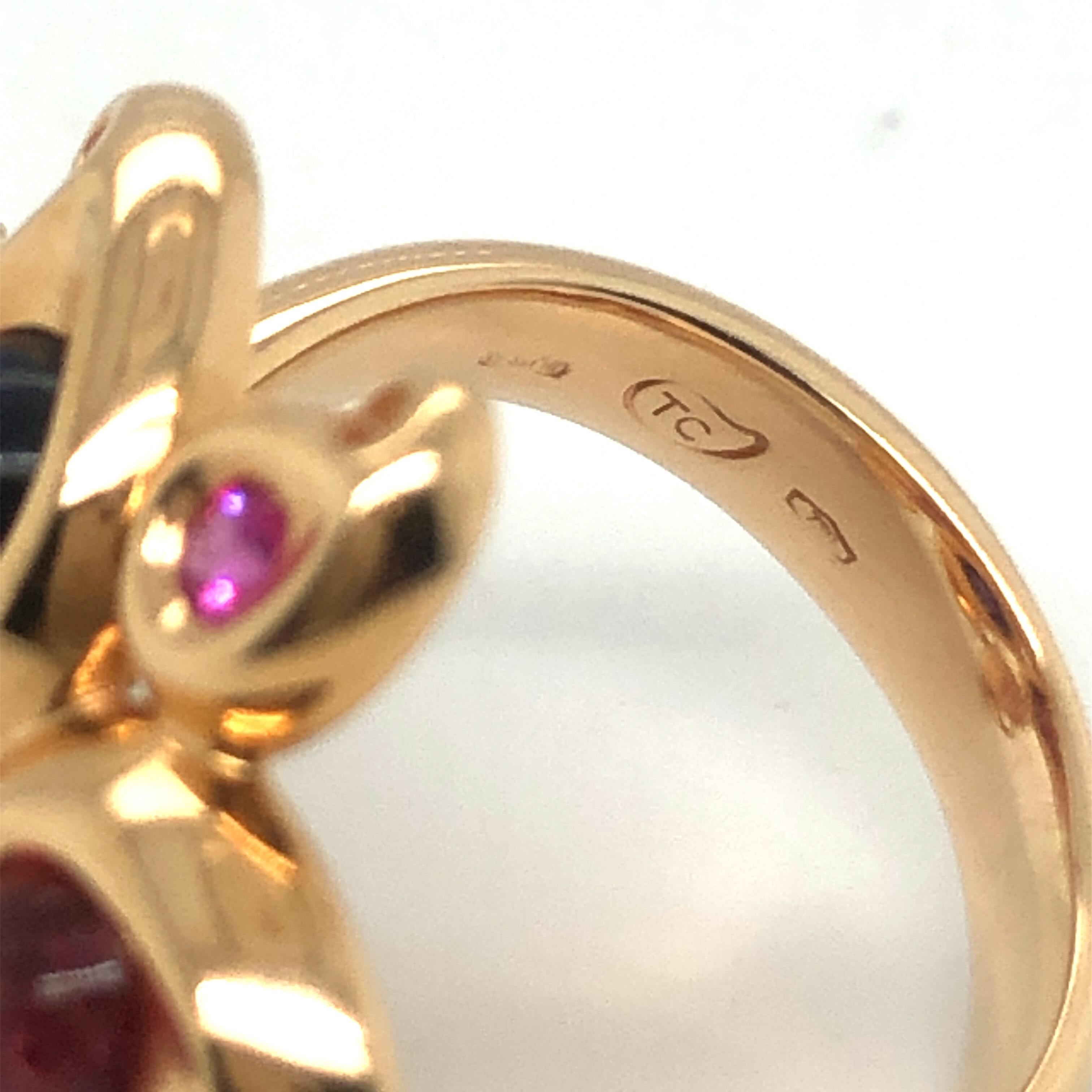 Women's 18 Karat Rose Gold Tourmaline Amethyst and Pink Sapphire Ring by Tamara Comolli
