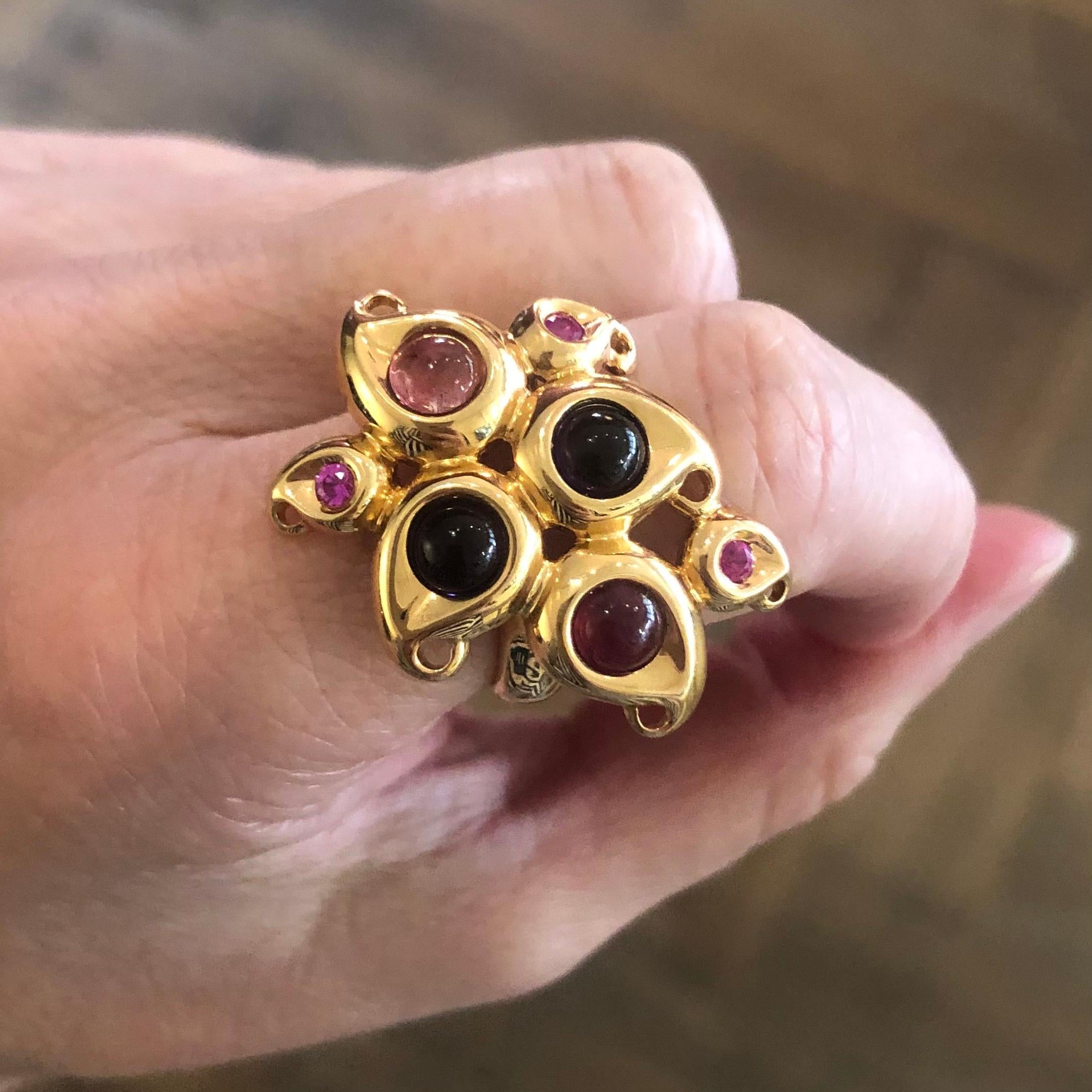 Ring aus 18 Karat Roségold mit Turmalin, Amethyst und rosa Saphir von Tamara Comolli 2