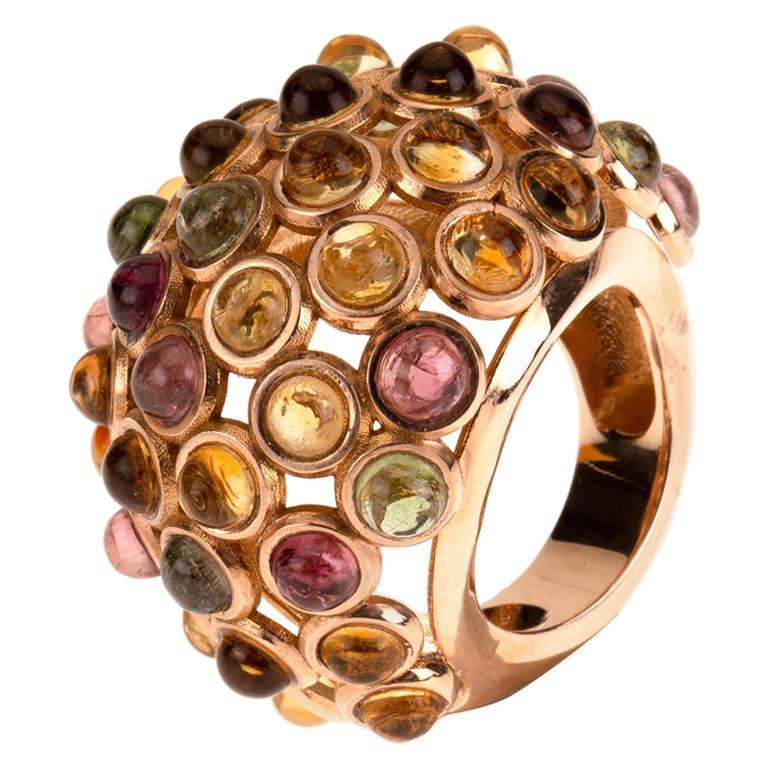18 Karat Rose Gold Tourmaline Ring