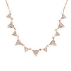 18 Karat Rose Gold Triangle Diamond Necklace '1/2 Carat'