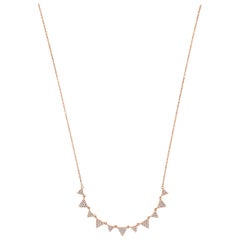 18 Karat Rose Gold Triangle Diamond Necklace '1/2 Carat'