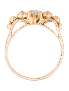 18 Karat Rose Gold Triple Band Diamond Ring