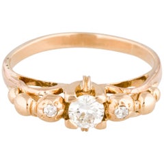 18 Karat Rose Gold Triple Band Diamond Ring