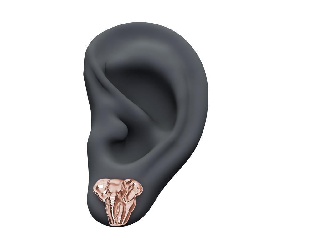 or rose 18 carats  Boucles d'oreilles éléphant Le designer de Tiffany, Thomas Kurilla, a créé ces boucles d'oreilles pour le 1er dibs.  Je suis vraiment un sculpteur dans l'âme  et c'était très satisfaisant à faire. Maintenant, c'est vrai. Plus