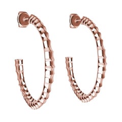 Boucles d'oreilles créoles en or rose 18 carats avec vetébrae