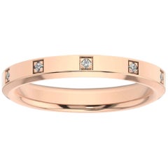 18 Karat Rose Gold Vivian Beveled Edge Eternity Diamond Ring '1/10 Carat'