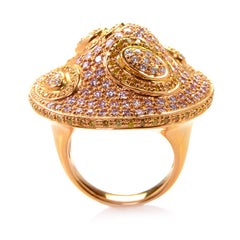 18 Karat Rose Gold White and Yellow Diamond Ring CRR8978