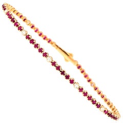 Alessa 2MM Tennis Bracelet Red Ruby 18 Karat Rose Gold Essentials Collection