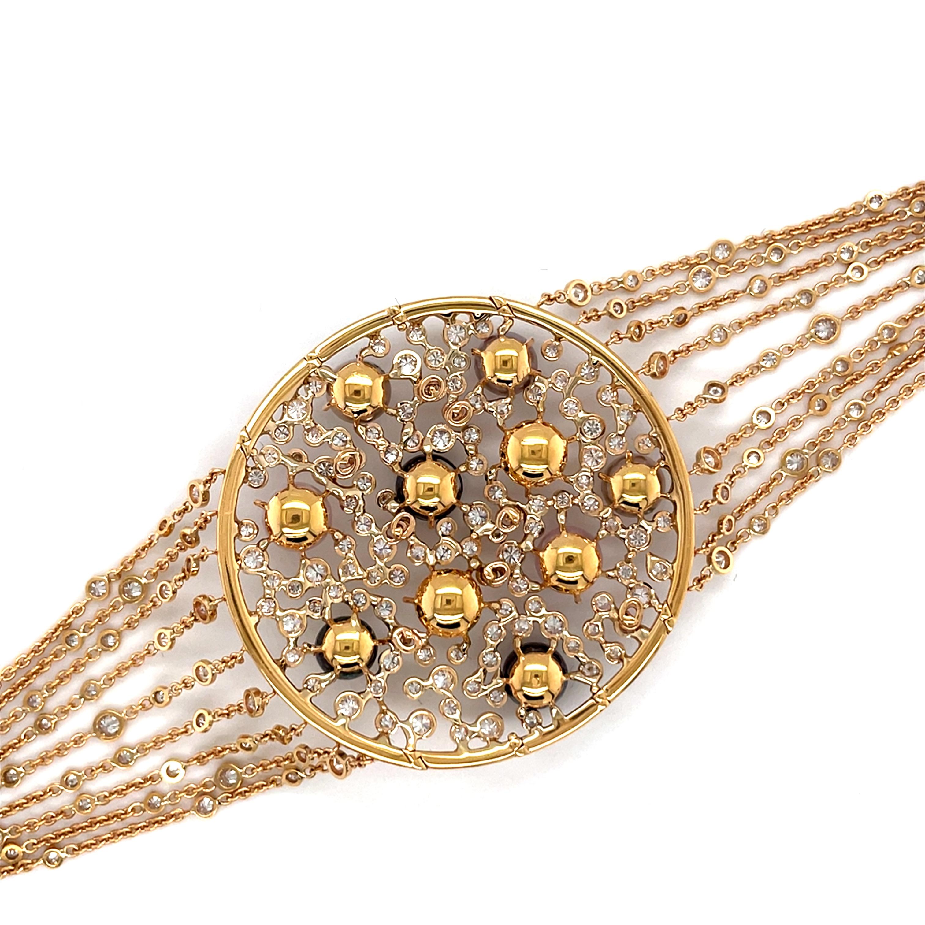 Bracelet de perles d'Australie en or rose 18 carats et diamants blancs en vente 3