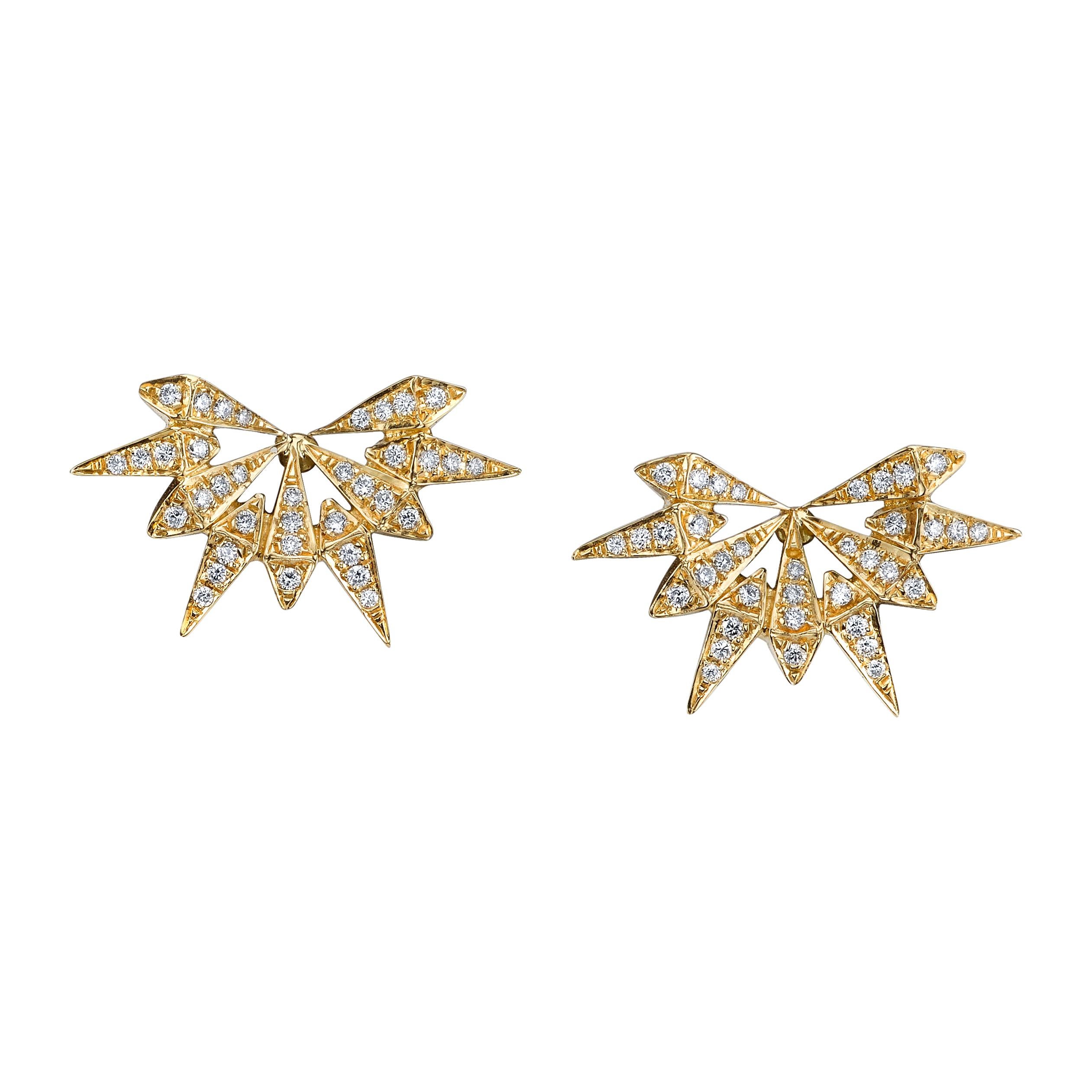 18 Karat Rose Gold White Diamond Starburst Studs im Zustand „Neu“ in New York, NY