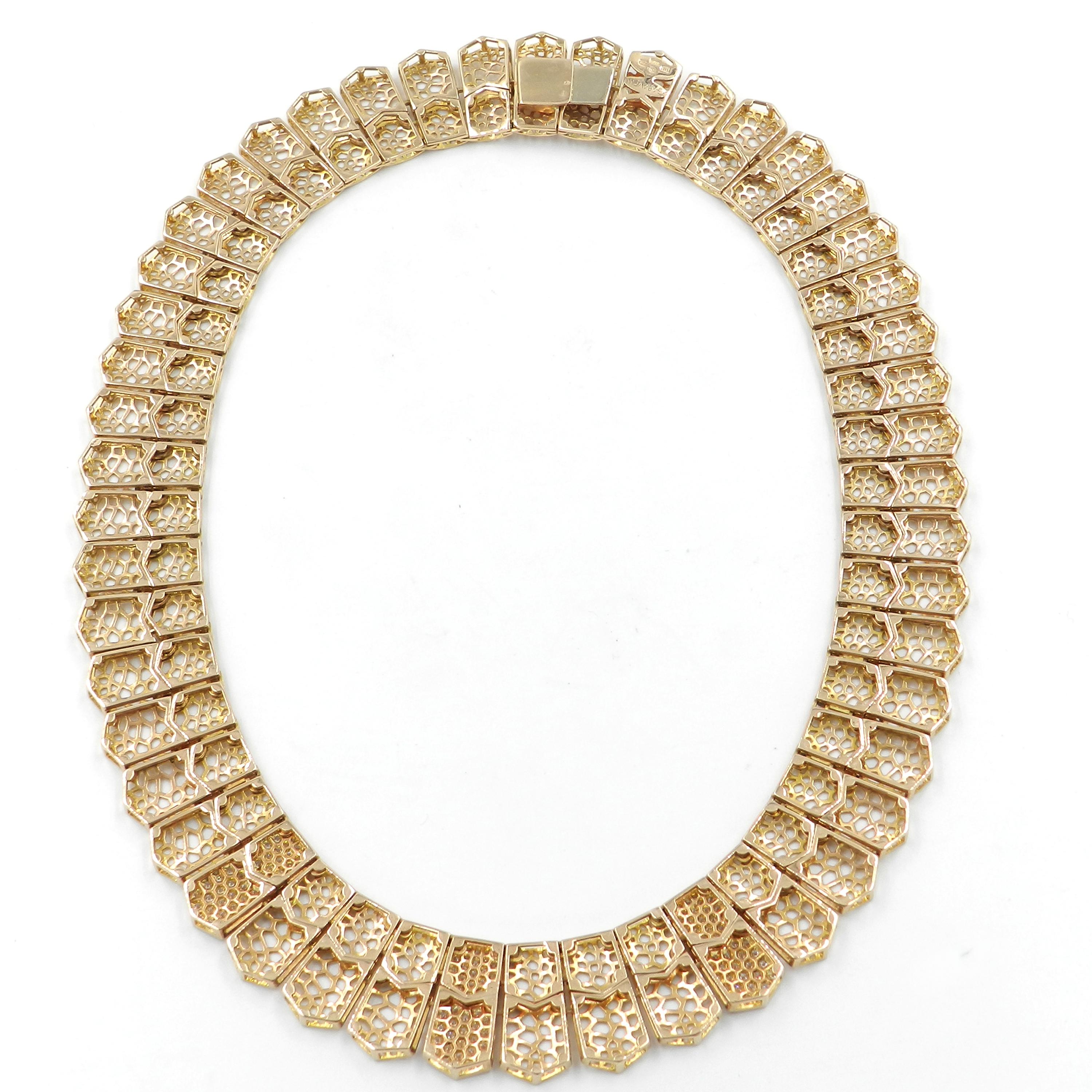 18 Karat Rose Gold White Diamonds Garavelli Cleopatra Necklace 3