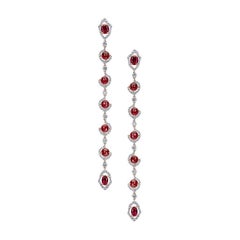 Stiletto-Ohrringe aus 18 Karat Roségold, weißen Diamanten, Rubinen und Rubellit