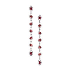 Boucles d'oreilles Stiletto en or rose 18 carats, diamants blancs, rubis et rubellite